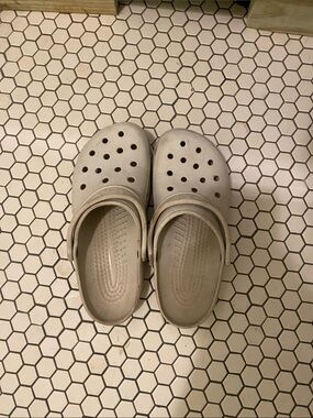 CROCS Kids Neutral Beige Foam Clogs